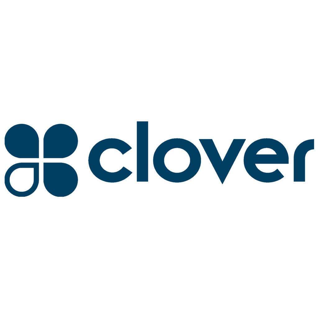 Blue and White Clover Logo