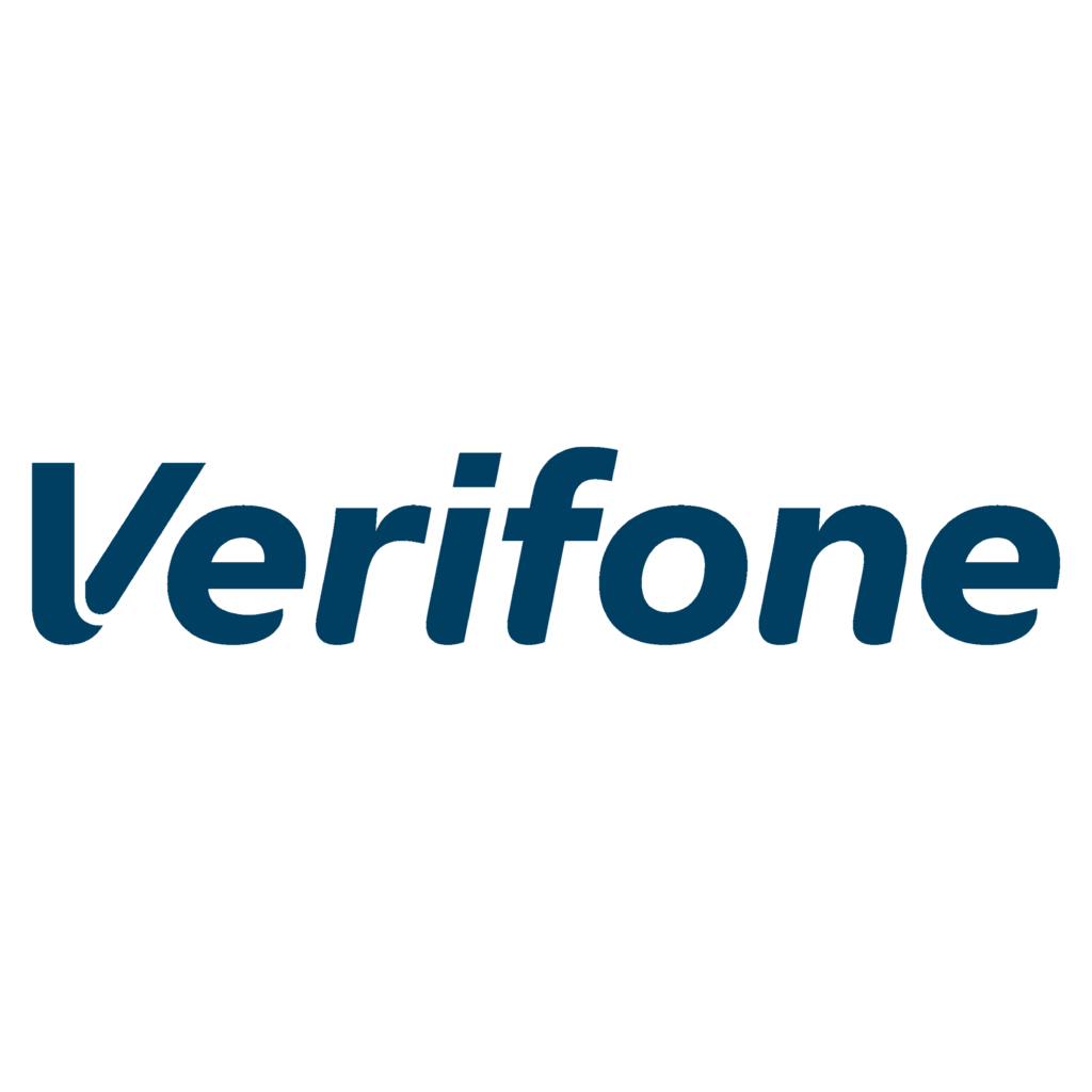 Blue and White Verifone Logo